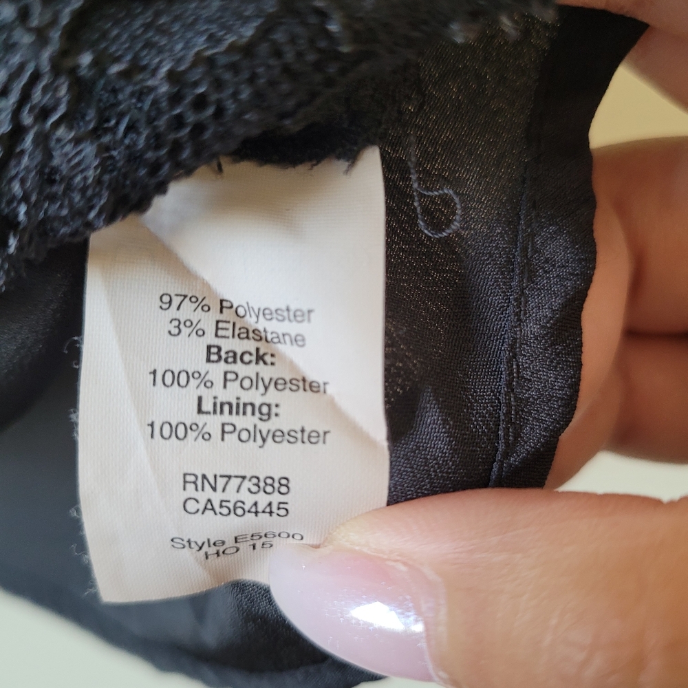 J. Crew Black lace short sleeve blouse sz 12 - Picture 6 of 6